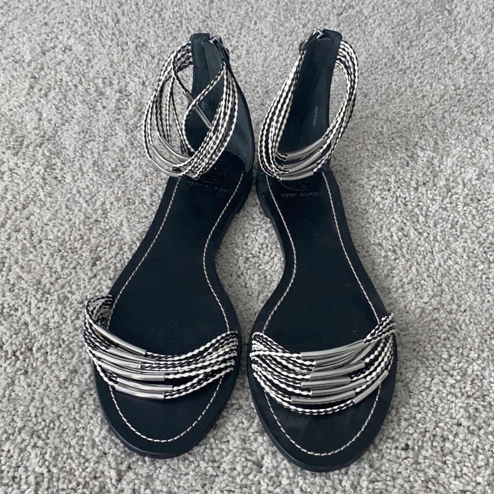 Tory Burch Black Sandals, Sz 11, Like New